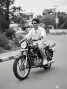 90’s Bullet 350 Bike Photo Editing Prompt 1