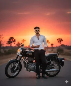 90’s Bullet 350 Bike Photo Editing Prompt 9