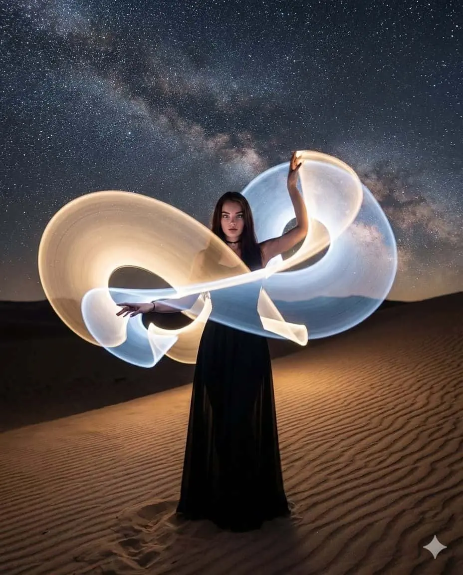 Top 12 Google Gemini AI Images Prompts for Light Painting